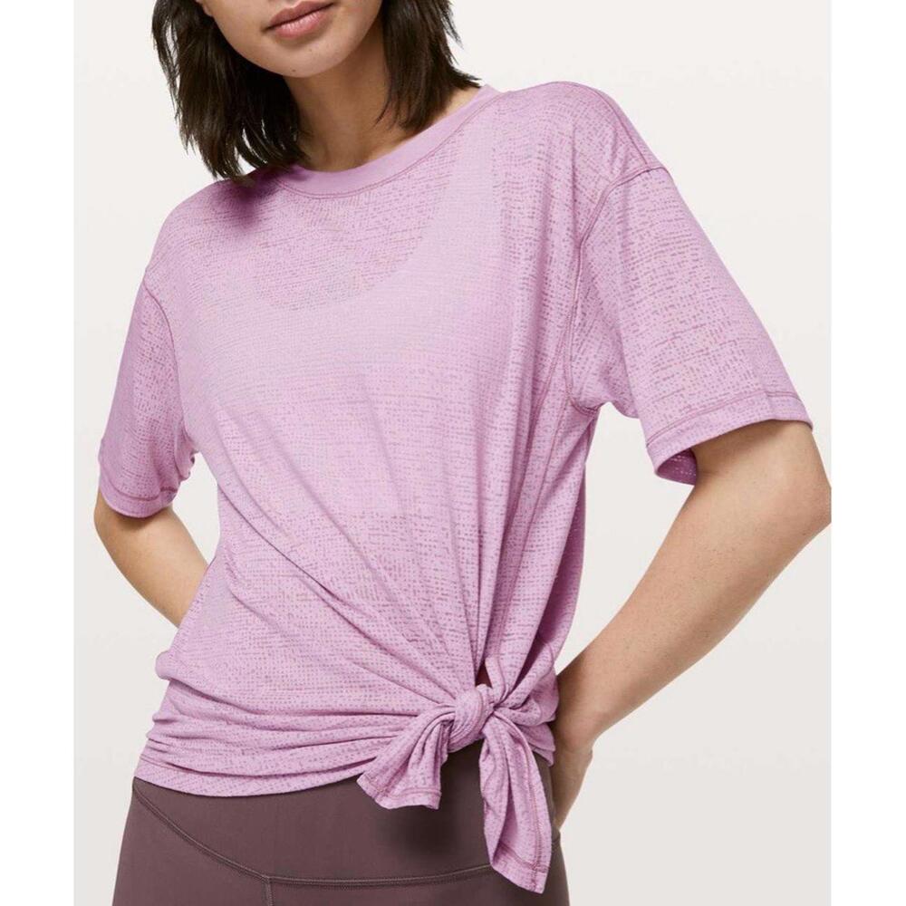 Lululemon Sneak Out Short Sleeve Side Tie Antoinette Pink NWT 10